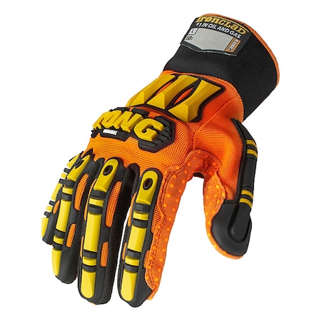 Ironclad Performance Wear SDX2 Oil and Gas Industry Safety, Synthetic Leather Palm, Orange SDX2-07-XXXL