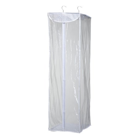 Honey-Can-Do Zipper, Plastic, Hanging Garment Rod, Clear, White SFT-01415