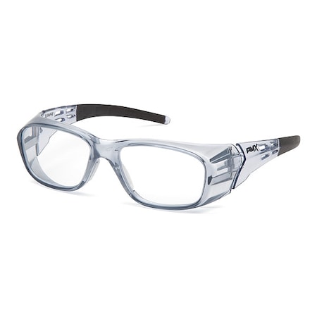 Pyramex Emerge(R) Plus Full Reader Reader Safety Glasses, Gray Wraparound Frame, 3.0 Diopter, Clear Lens SG9810R30