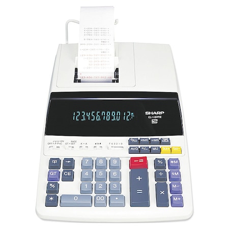 Sharp Desktop Calculator, Printing, 12 Digit SHREL1197PIII
