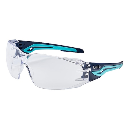 Bolle Safety NESS, Safety Glasses, Anti-Fog, Anti-Static & Anti-Scratch, Clear Lens, Blue Frame, Frameless SILEXPSI