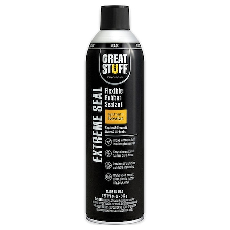 Great Stuff Leak Sealer, Rubber, Black, Spray GSEB14101
