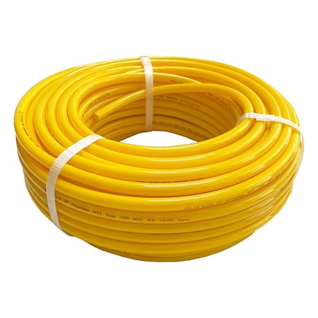 Zoro Select Tubing, 3/8 In OD, 150 PSI, 100 Ft, Yellow 806FJ2