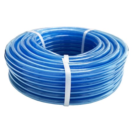Zoro Select Tubing, 8 IDx12mm OD, 100 Ft, Clear Blue 806FJ7