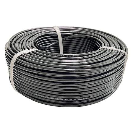 Zoro Select Tubing, 4mm ID x 6mm OD, 250 Ft, Black 806FJ8