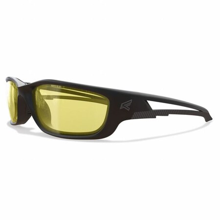 Edge Eyewear Kazbek XL, Safety Glasses, Anti-Scratch, Yellow Lens, Black Frame, Full-Frame SK-XL112