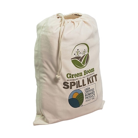 Green Boom Spill Kit, 8 gal Volume Absorbed per Kit, Not Applicable Capacity, Not Applicable, Beige SK005M