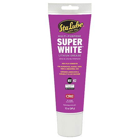 Sta-Lube Grease, 10 oz., Tube, Mineral, White SL3360