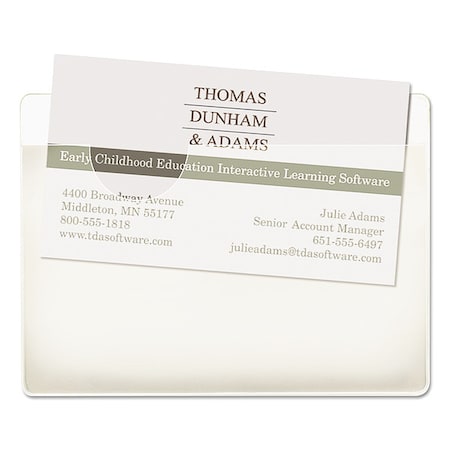 Smead Self Adhesive Pocket, Poly, 6-1/4 x 4-9/16, Clear, PK100 68164