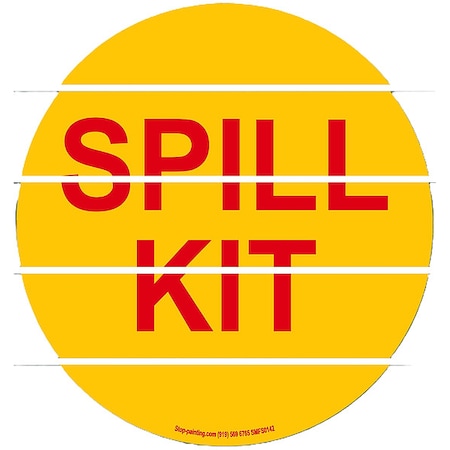Superior Mark Spill Kit Floor Sign, 20 in Height, 20 in Width, PVC, Circle, English SMFS0142