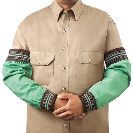 Steiner Flame-Resistant Sleeve, Cotton, 18 in Length, Green, Elastic Cuff 1034-18WW
