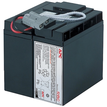 Apc UPS Battery, Mfr. No. SMT2200, SMT3000, SUA5000R5TXFMR, SUA5000RMT5U, 12V DC, 17 Ah RBC55