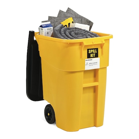 Spilltech Spill Kit, 46 gal Volume Absorbed per Kit, 50 gal Capacity, Drum, Yellow SPKU-CAN-WD