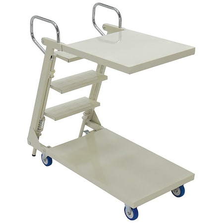 Zoro Select Steel Stock Picking Ladder Cart 440 lb. Capacity, 41-3/8"L x 20-1/2"W x 36-1/2"H SPS2-2041-C