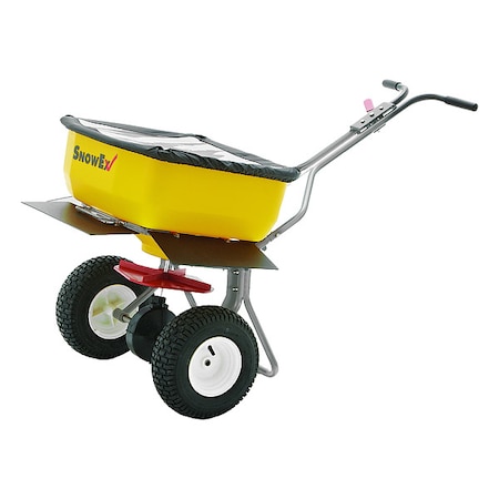 Snowex 160 lbs Cap Broadcast Heavy Duty Walk-Behind Spreader For Ice Melt/Rock Salt, 20 ft Spread, T Handle SP-85SS
