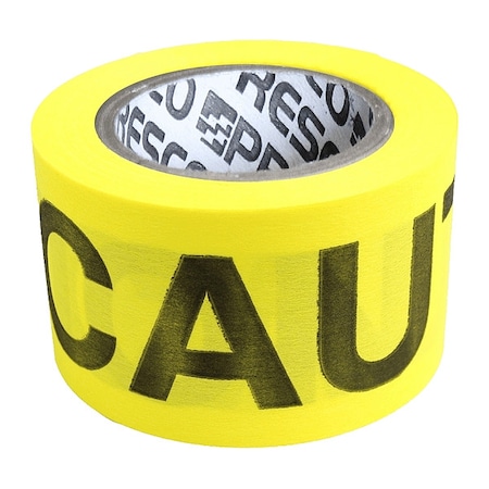 Zoro Select Barricade Tape, Caution, Yellow, 2 in Wide x 135 ft Length, Wood Fiber, 5 mil SRP2135Y1159-200