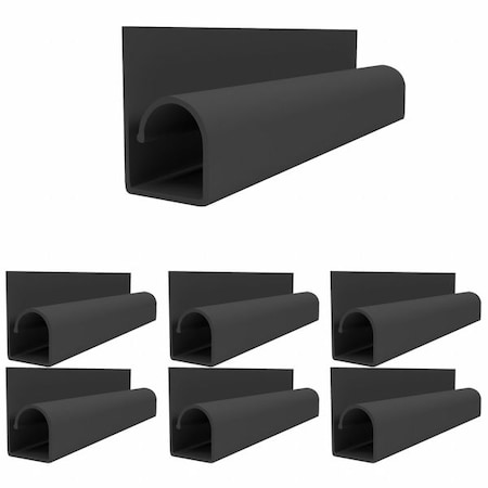 Electriduct Cover Plate Raceway, SR-ED Series, 2 Channel, 7/8 in W, 1-3/4 in H, 16 in L, Black, 6 PK SR-ED-H-SM-16-6PK-BK
