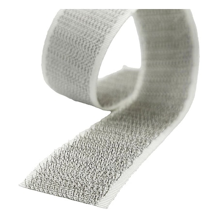 Zoro Select Hook-and-Loop Fastener, Silver, Roll SSH100