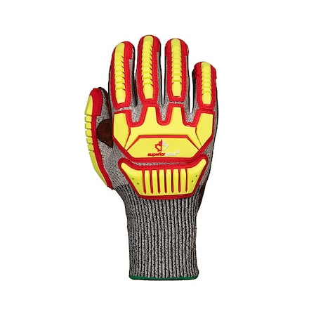 Superior Glove Work Gloves, Cut Level A8 , Uncoated , Nitrile , L 1 PR STAGBLPVB-L