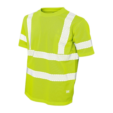 Tough Duck Men's T-Shirt, Polyester, Pullover, 1 Pocket(s), Green, 2XL ST071