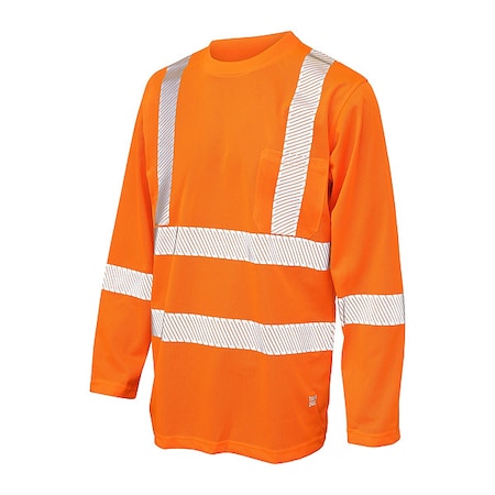 Tough Duck Men's T-Shirt, Polyester, Pullover, 1 Pocket(s), Orange, M ST081