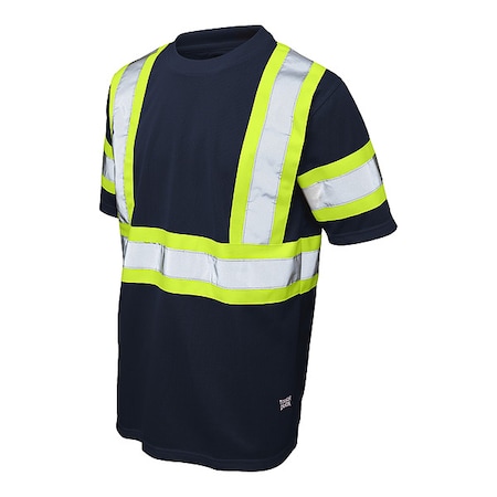 Tough Duck Men's T-Shirt, Polyester, Pullover, 0 Pocket(s), Black, 2XL ST091