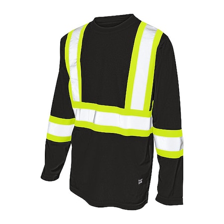 Tough Duck Men's T-Shirt, Polyester, Pullover, 0 Pocket(s), Black, L ST101