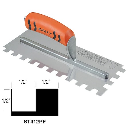 Superior Tile Cutter And Tools Trowel, Sqr Notch, For Lrg Ceramic/Quarry ST412PF