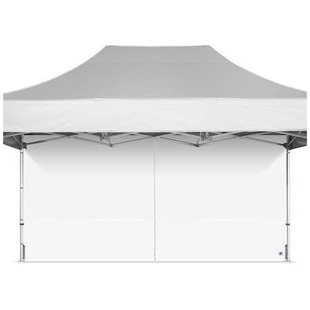 E-Z Up Middle Zipper Sidewall, White, 15 ft H SWEND3FXTMZ15WH