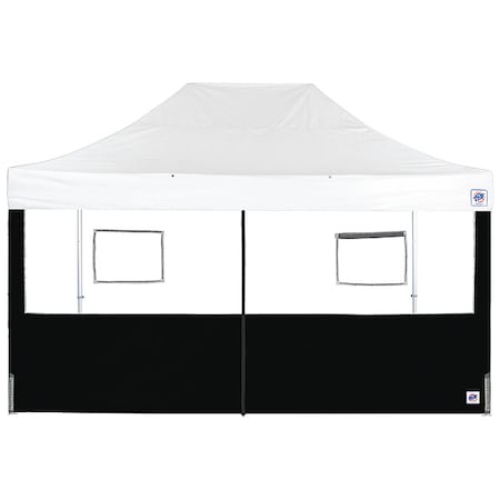 E-Z Up Food Booth Middle Zipper Sidewall, Black SW3FBFXTM15BK