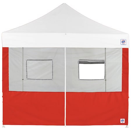 E-Z Up Food Booth Middle Zipper Sidewall, Red SW3FBFXTM10RD