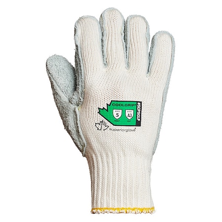 Superior Glove Heat Resistant Gloves, 500 Degrees F Max Temp., White, L, 12 PK SCPSCLP-L