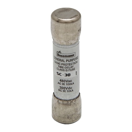 Eaton Bussmann UL Class Fuse, G Class, Time-Delay, 30A, 480V AC, Non-Indicating SC-30