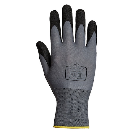 Superior Glove Coated Gloves, PVC, Sandy, Palm, 3 Abrasion Level, Gray, S (7) 12 PK S13BPVC-7