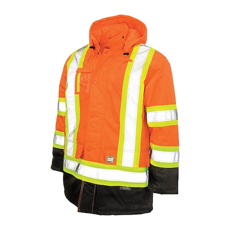 Tough Duck Men's Hi-Vis Safety Parka, 300D Poly Oxford with