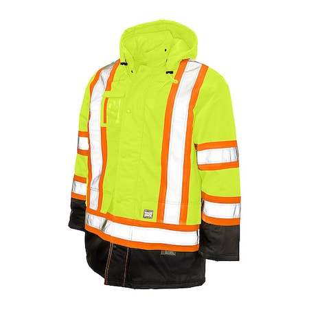 TOUGH DUCK Men's High-visibility Yellow Polyester Hi-Vis Parka size XL S17611