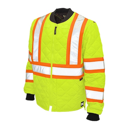 Tough Duck Men's Hi-Vis Quilted Safety Jacket, 100