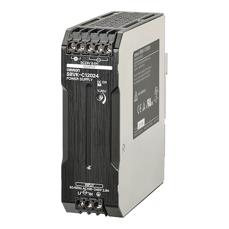 Omron Switching Power Supply, 100/240V AC, 24V DC, 120 W, 5 A, Bracket S8VK-C12024