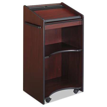 Safco Executive Mobile Lectern, 25-1/4w x 19-3/4d x 46h, Mahogany 8918MH