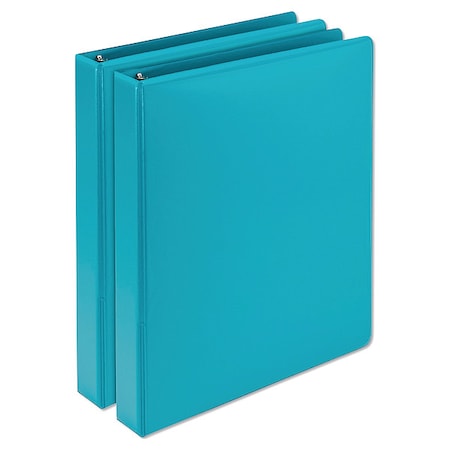 Zoro Select Earth's Choice Plant-Based Durable Fashion View Binder, 3 Rings, 1" Cap, 11 x 8.5, Turquoise, PK2 SAMU86377