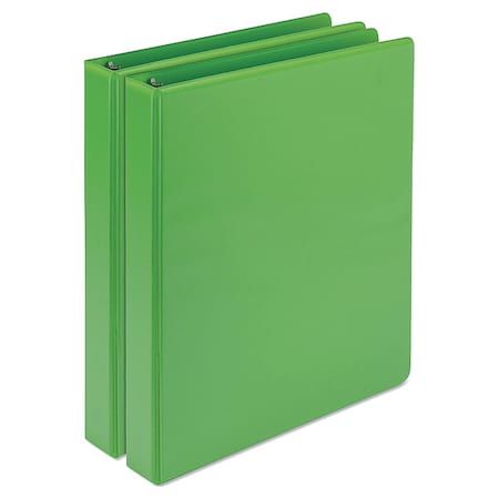Zoro Select Earth's Choice Plant-Based Durable Fashion View Binder, 3 Rings, 1" Capacity, 11 x 8.5, Lime, PK2 SAMU86378