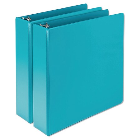 Zoro Select Earth's Choice Plant-Based Durable Fashion View Binder, 3 Rings, 2" Cap, 11 x 8.5, Turquoise, PK2 SAMU86677