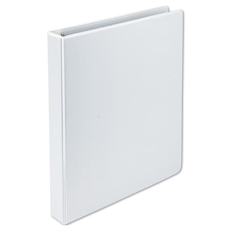 Zoro Select 1" Angle-D Ring View Binder, Earth's Choice Biodegradable, White SAM16937