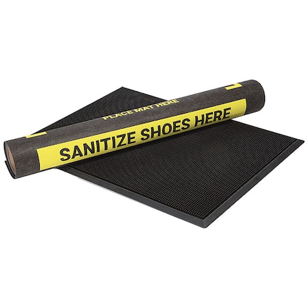 Pig Sanitizing/Disinfecting Mat, 1/2 in Thick, 3 ft W x 10 ft L, Black SAN205-BK