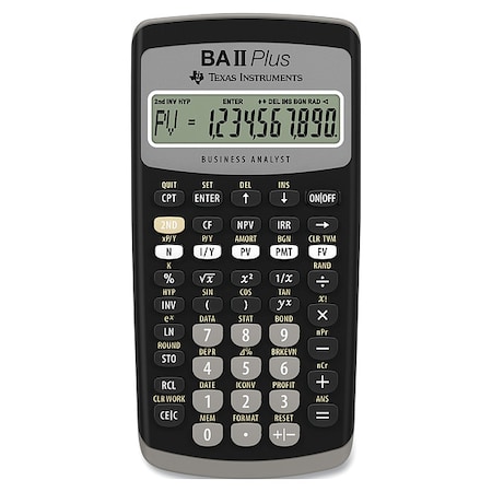 Texas Instruments Financial Calculator, LCD, 10 Digit TEXBAIIPLUS