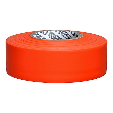 Zoro Select Flagging Tape, No Legend, Fluorescent Orange, 1 3/16 in Wide x 150 ft Length, Vinyl, 4.5 mil TFOG-200