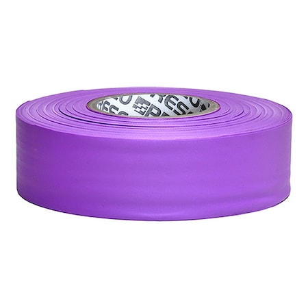 Zoro Select Flagging Tape, No Legend, Purple, 1 3/16 in Wide x 300 ft Length, Vinyl, 2.5 mil TFPP-200
