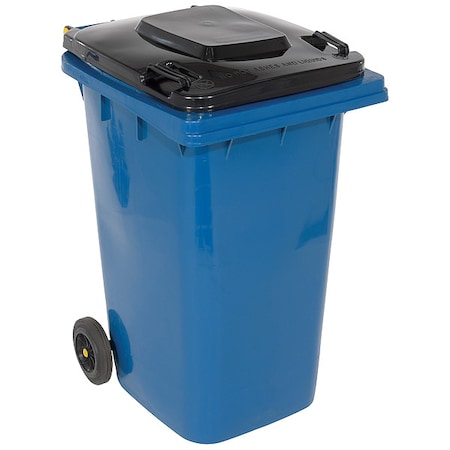 Vestil TH Series 64 gal Rectangular Outdoor Can, Blue, Lift Up, HDPE, 23 1/2 in TH-64-BLU