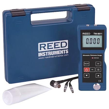 Reed Instruments Ultrasonic Thickness Gauge, 7.9" (200mm), includes Traceable Certificate TM-8811-NIST