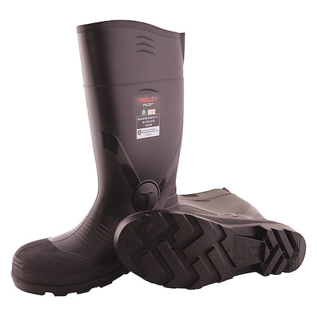 Tingley Unisex Pilot G2 Tall Rubber Boots, Steel Toe, Black